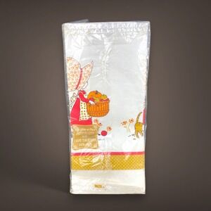 Holly Hobbie Tablecover American Greetings Crepe Paper 1970s Made in USA 54 x 96